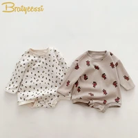 cartoon bear baby jumpsuit cotton waffle newborn bodysuits for boys girls clothes toddler overalls infant clothing