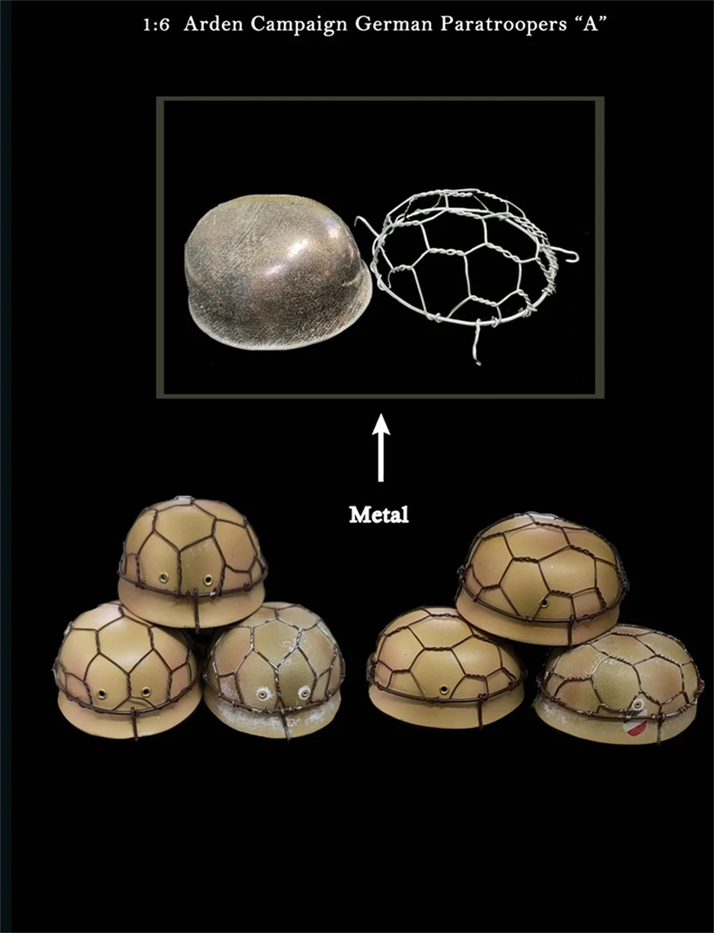 

1/6th Marsdivine WWII Military Series Arden Campaign German Paratroopers G-009-A Metal Helmet Mesh Inner Lining Model