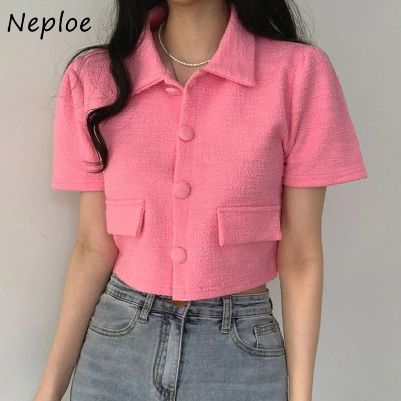 Однобортная женская верхняя одежда Neploe с отложным воротником корейские офисные