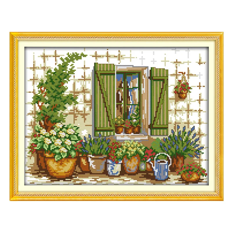Набор для вышивки крестиком снаружи окна ручная вышивка работа DMC цвет Dreamfounder |