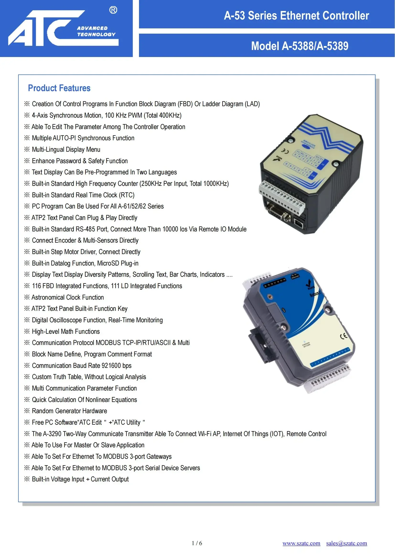 Промышленный контроллер Ethernet PLC с параметрами строки/RTU 14DI 8DO 4AI 2AO SD-картой памяти