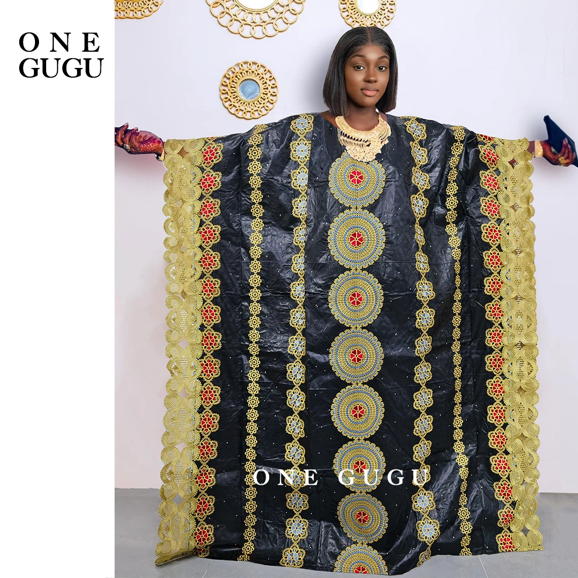 Новая нигерийская оригинальная богатая бубола Bazin с вышивкой из парчи одежда