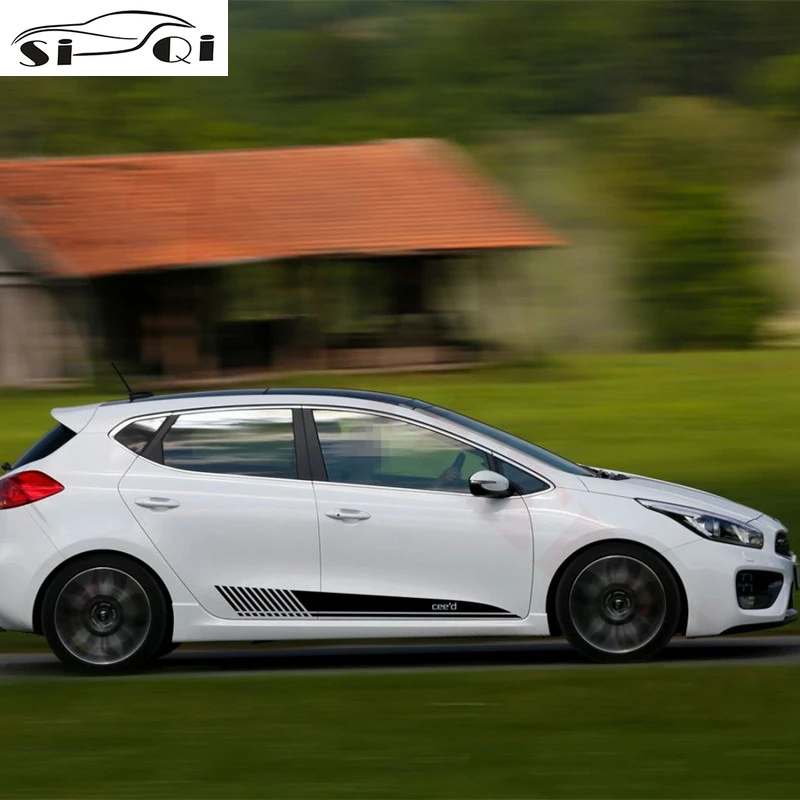 

1Set Car Body Door Side Stripes Skirt Decor Sticker Auto DIY Vinyl Decals Sport Stickers For KIA Ceed Accessories Wholesale