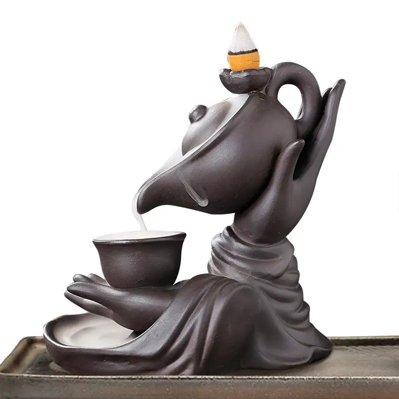 

Buddha Hand Backflow Incense Burner Incense Holder Lucky Antique Ceramic Aromatherapy Ornament Home Office Ornament Decor