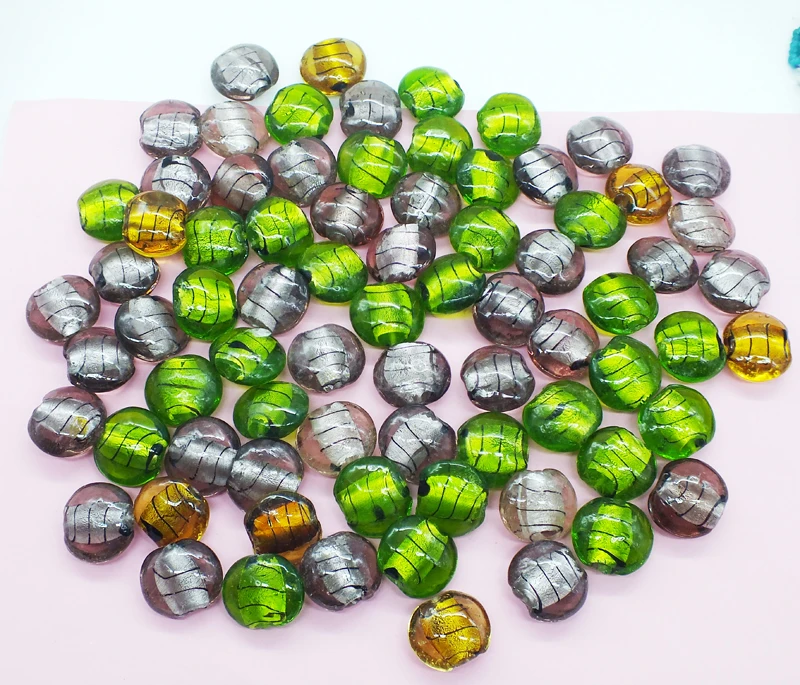 В наличии 76 шт. разноцветные 25 мм DIY очаровательные стеклянные бусины для