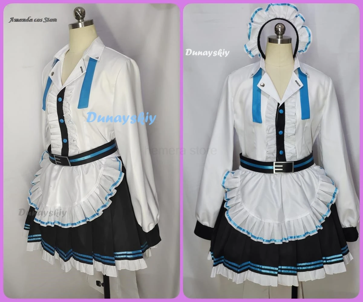 Синий архив Mikamo Neru игровой костюм милое платье горничной униформа карнавальный