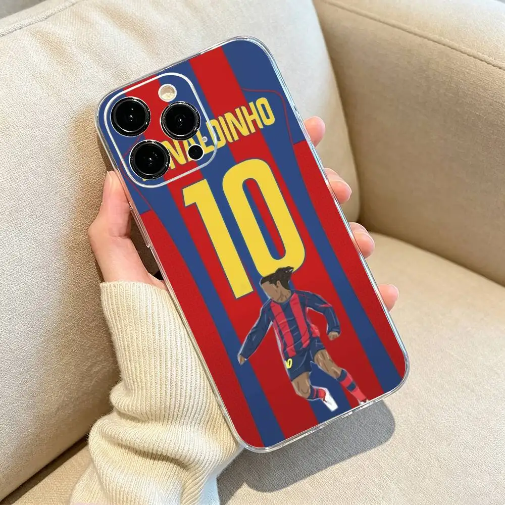 Фото Чехол для телефона Ronaldinho football 10 для iPhone 17, 16, 15, 14, 13, 12, 11, Pro Max, 16/15/14 Plus, прозрачный чехол. №2