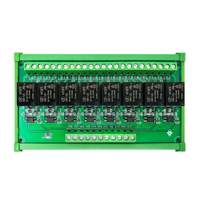 

New 8 Way 5V/12V/24V High And Low Level Optocoupler Isolation Relay Control Module Single-Chip PLC Amplifier Board