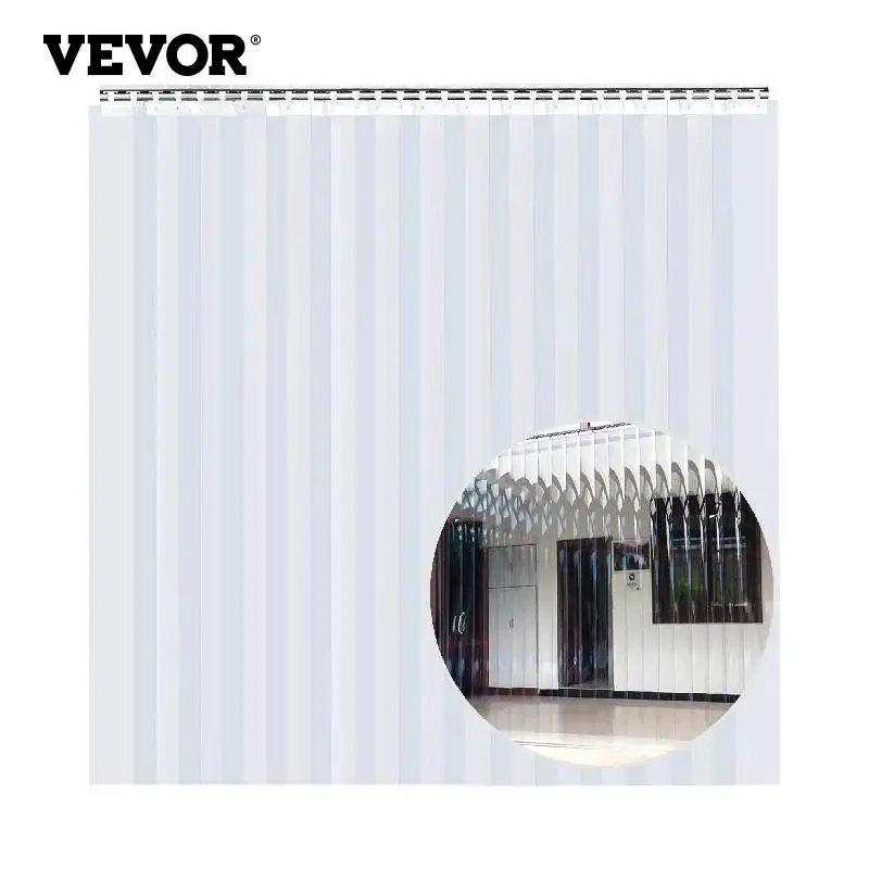 

VEVOR 2.1m*150mm*2mm Clear PVC Plastic Strip Curtain Kits with Great Isolating Effect for Door Industrial Home Easily Installed