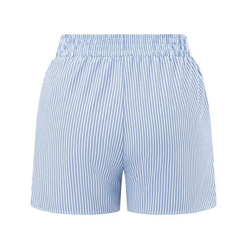 WPNAKS женские Модные свободные шорты в полоску с высокой эластичной талией