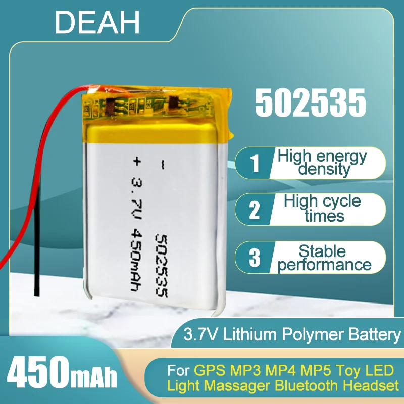 502535 052535 mAh 450 V Li ion литиевая полимерная аккумуляторная батарея для GPS MP3 MP4 Bluetooth