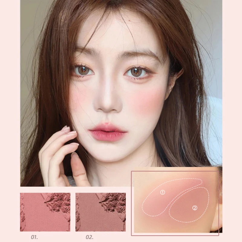 

3 в 1, палитра румян для лица, легкая в нанесении косметика, натуральная пудра, румяна, женская косметика, натуральные румяна, палитра, стойкие...