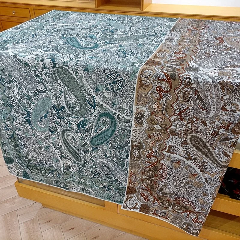 

Зимний женский шарф 135*135 см, теплые двухсторонние шарфы с цветочным принтом кешью, шаль, квадратное полотенце в стиле ретро, женский шарф