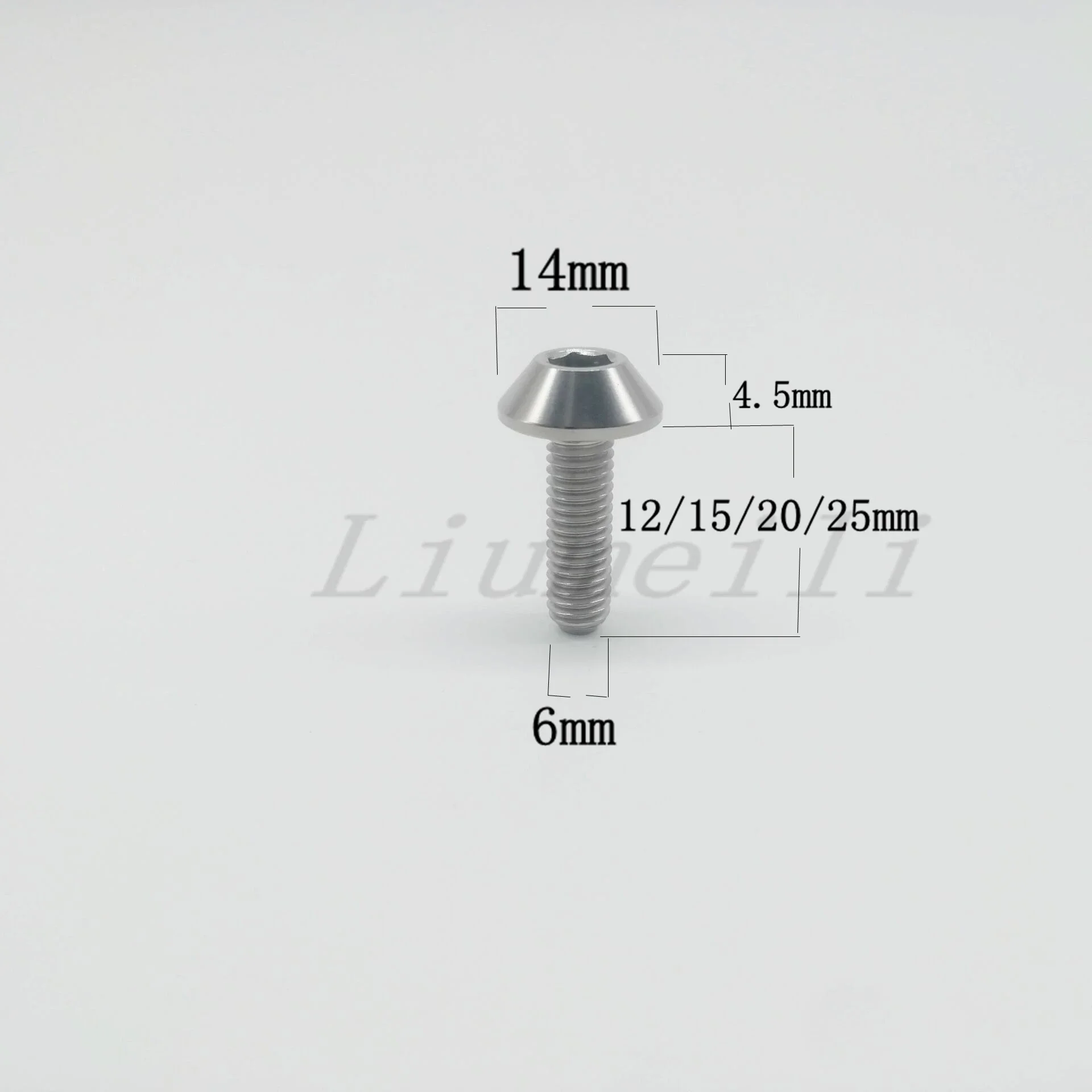 Фото Liumeili 1 шт. M6X12 мм M6X15 мм M6X20 мм M6X25 мм Титановый велосипедный болт с шестигранной головкой для мотоцикла, винт Ti, класс 5 №2