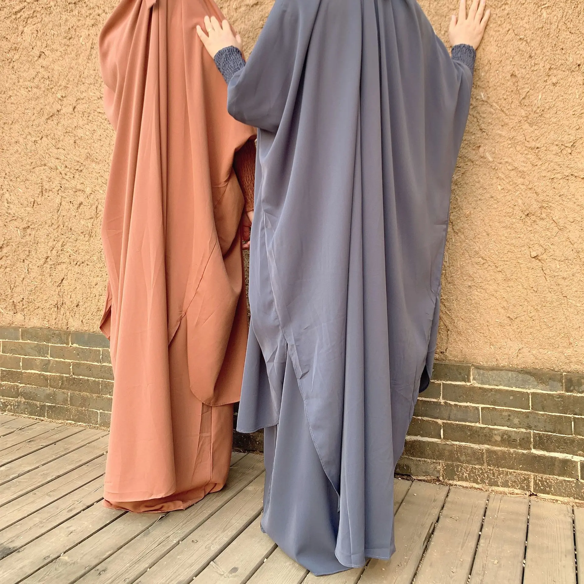 Muslim Abaya Swing Solid Color Muslim Dress Women Robe Set Abayas for Women Muslim Sets Abaya Dress African Dresses for Women