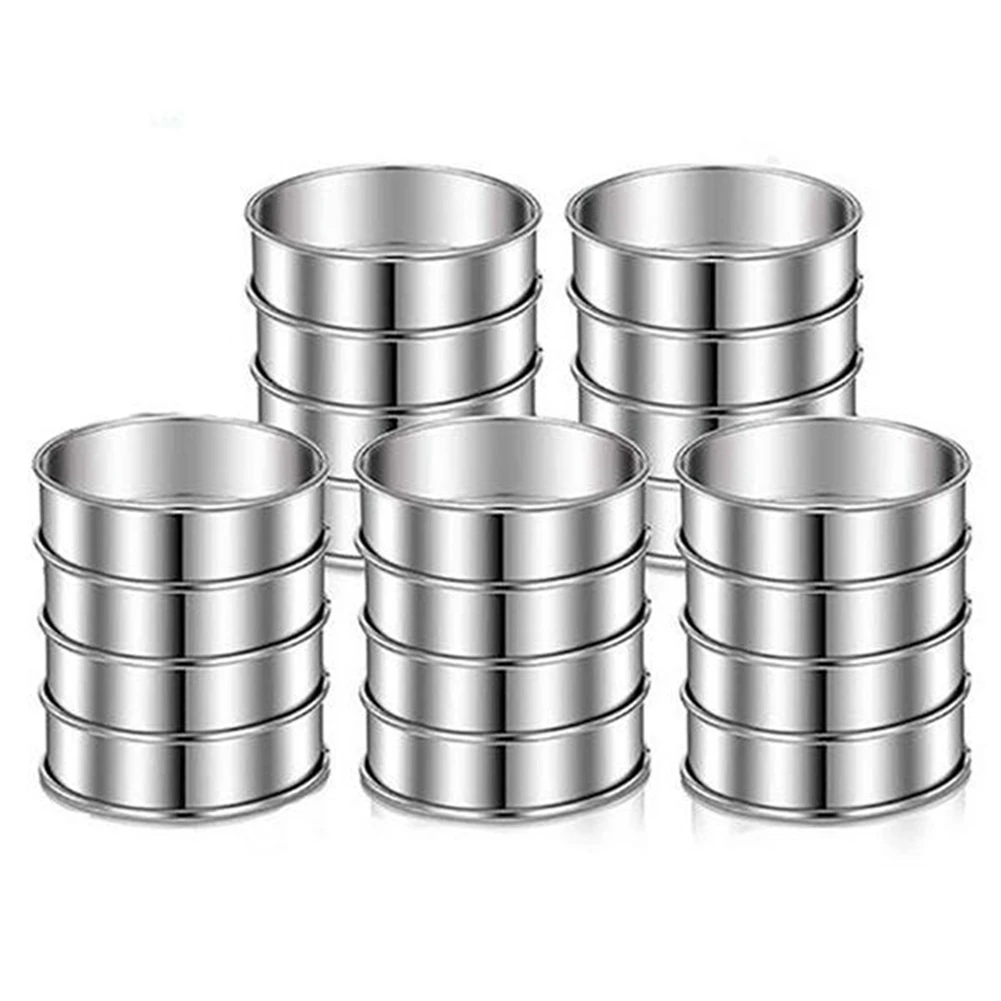 

3.15 Inch Muffin Ring, 20 Stainless Steel Muffin Rings Molds Double Rolled Tart Rings Round Tart Ring