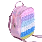 Детские сумки для снятия стресса, силиконовый рюкзак, Детские блестящие мягкие сжимаемые игрушки с лазерным механизмом для хранения