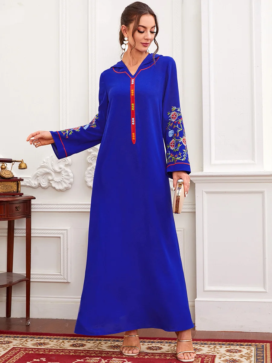 Женское платье макси Рамадан, мусульманское платье с вышивкой, Африканский кафтан, Дубай, Арабская длинная одежда, принт Bazin Ropa 2022