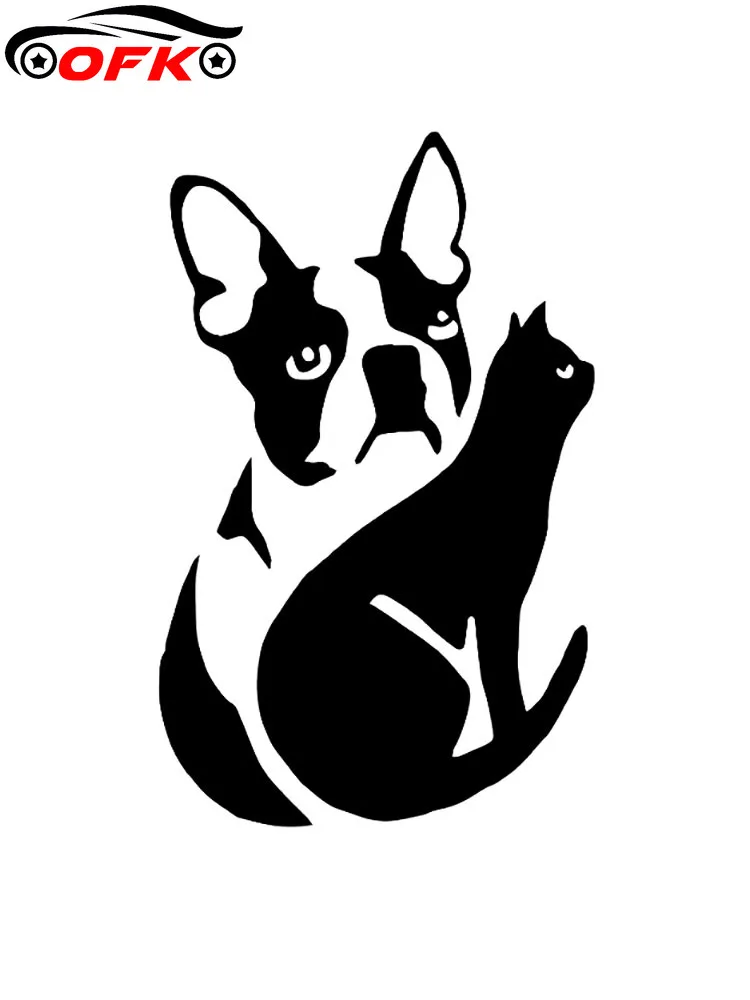 

Cats and Dogs Car Sticker Warm Vinyl Decal Accessories for Truck Windows Laptop Any Smooth Surface 14.7CM*8.7CM
