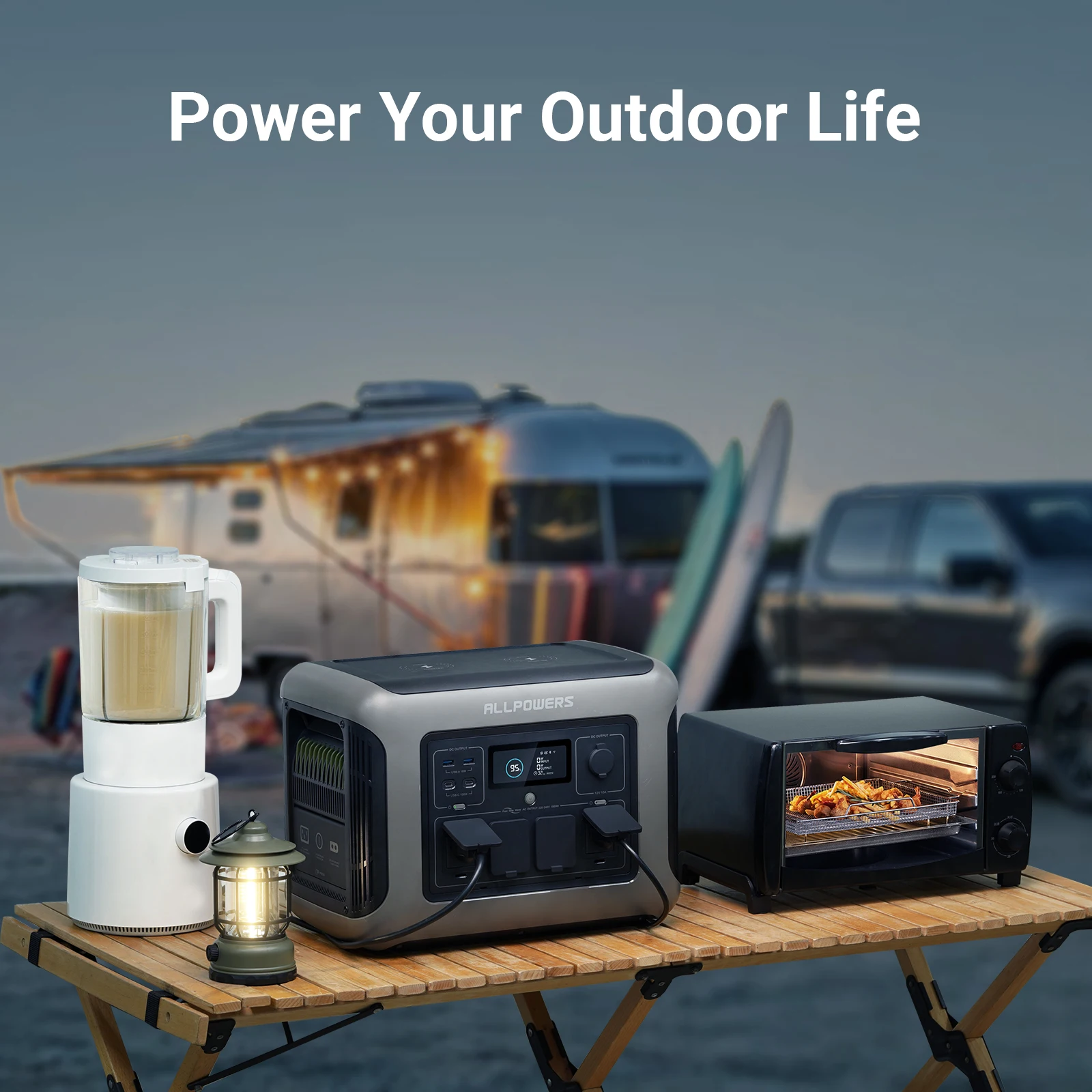 Портативная электростанция ALLPOWERS R1500 аккумулятор LiFePO4 1152 Втч с мощностью 1800 Вт (3000