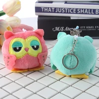 owl 9cm key chain toys plush stuffed animal owl toy small pendant dolls wedding party gift plush toys