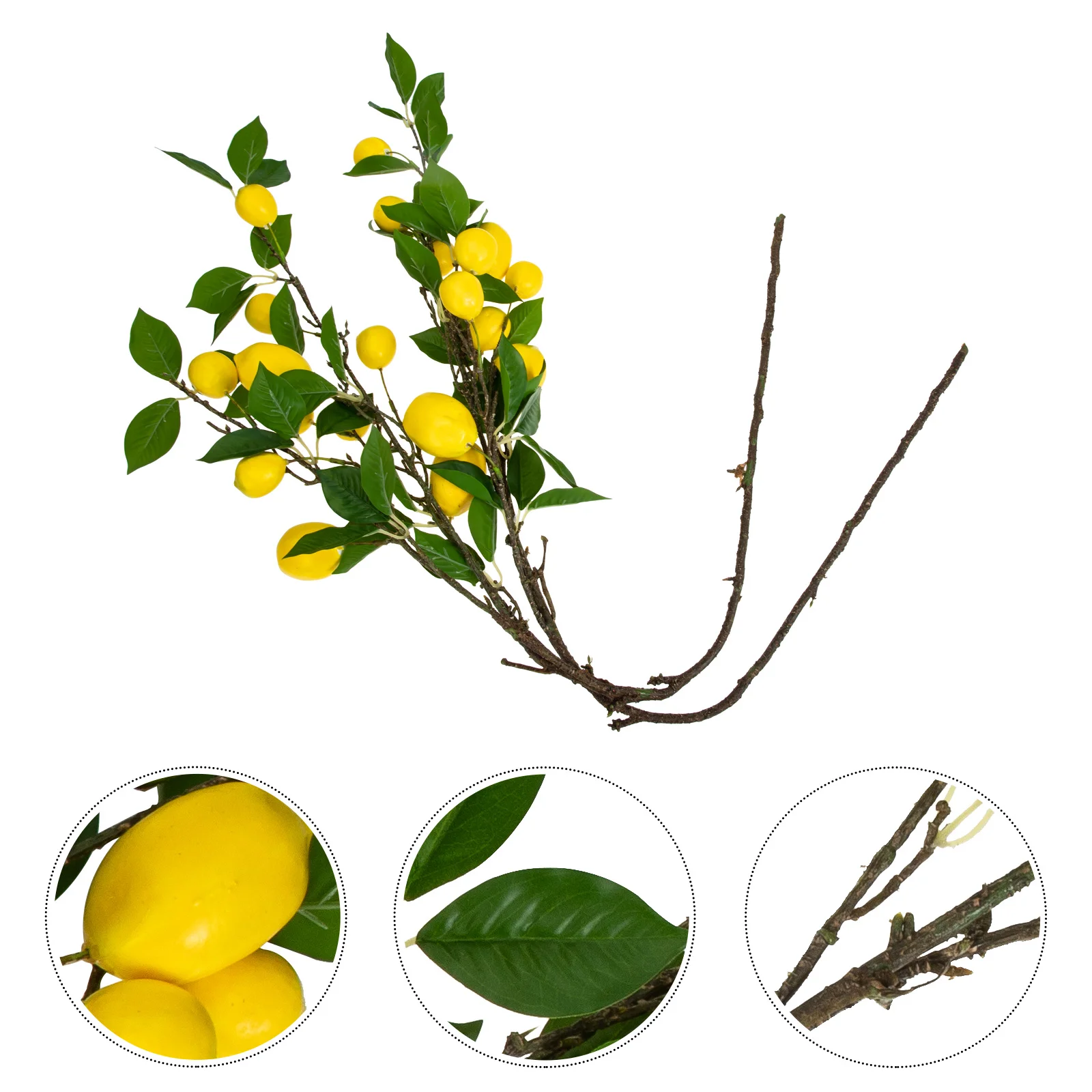 

2 Pcs Faux Branches Dining Table Lemon Tree Decoration Vase Filling Ornament Fake Plastic Pick