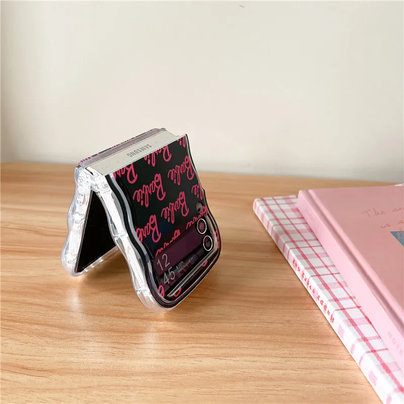 Мультяшный B-Barbies чехол для телефона с ремешком Samsung Galaxy Z Flip 3 4 5 5G PC жесткий