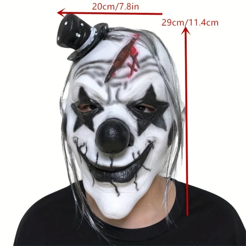 Реалистичная черная маска клоуна из синтетического латекса кровавый головной