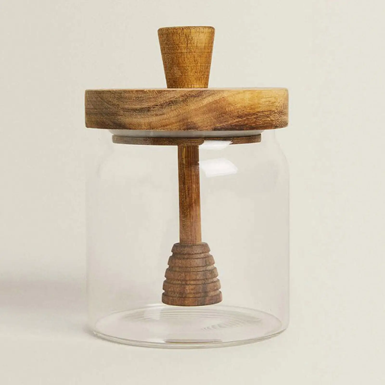 

Honey Glassware Honey Storage Transparent with Lids and Wooden Dipper Honey Pot Jar Glass Beehive Honey Pot for Home Office