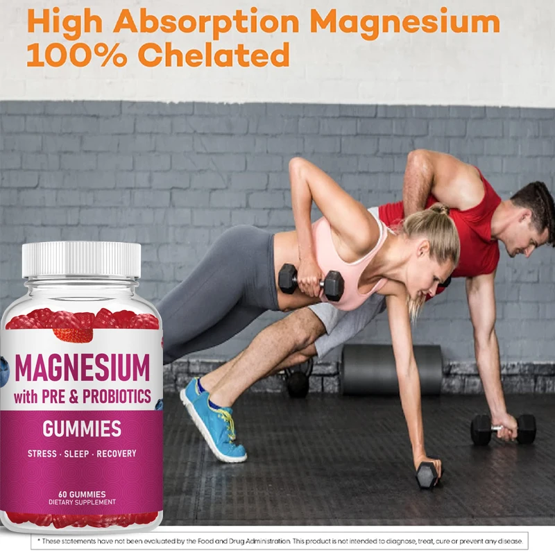 

1 Bottle Probiotics Glycine Magnesium Soft Candy Supports Bone Health Helps Energy Metabolism Health Food