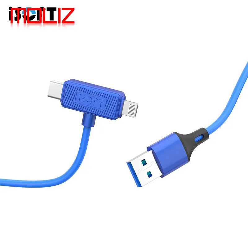 Кабель извлечения данных ISOFT IS-006 с двумя интерфейсами для iPhone мигающий и