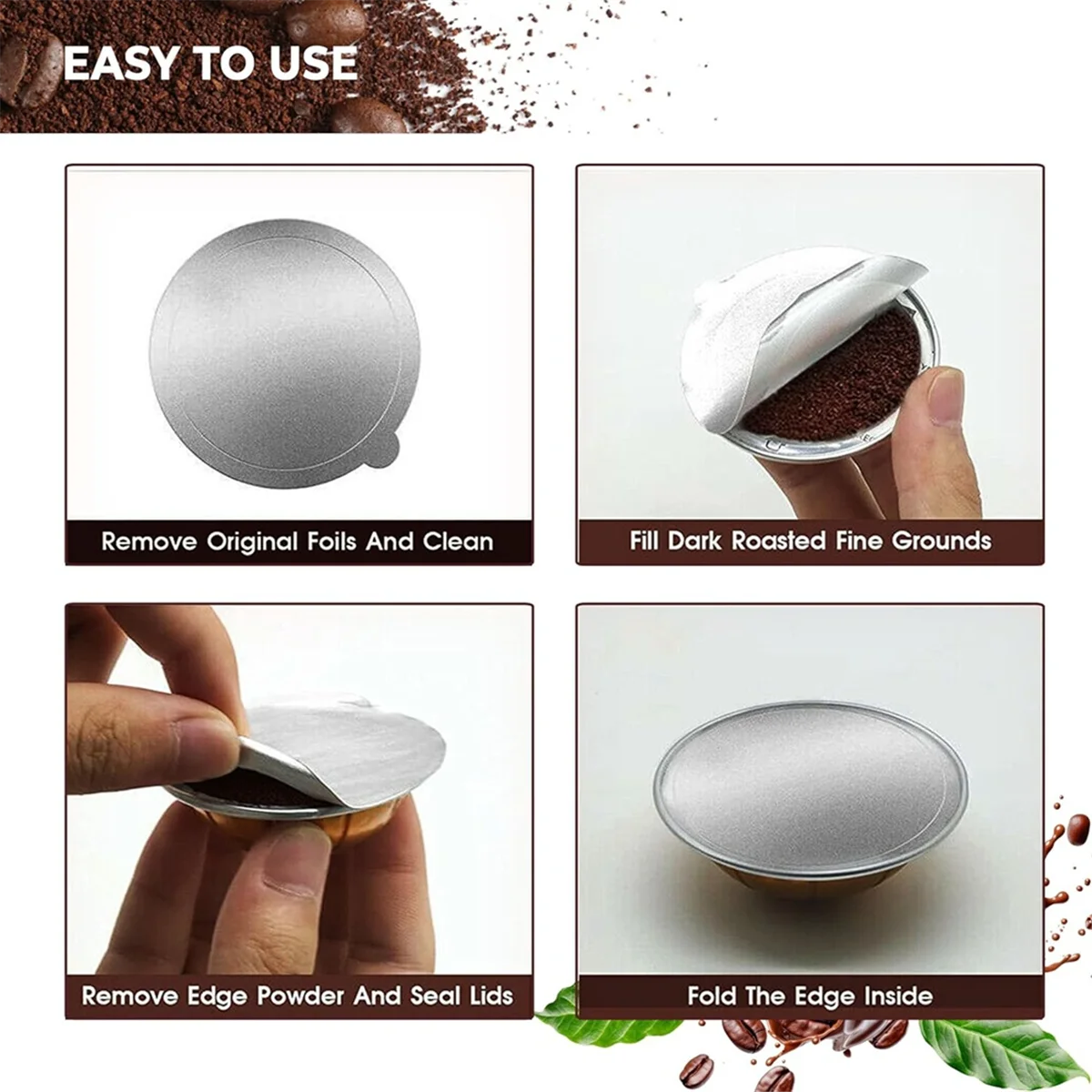 Крышки из алюминиевой фольги для многоразовых капсул Nespresso — Vertuoline и Vertuo