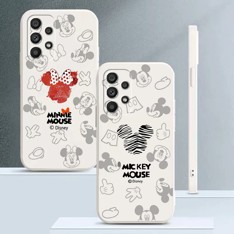 

Liquid Rope Funda Mickey Minnie Cool Disney Phone Case For Samsung A73 A53 A33 A52 A32 A23 A22 A71 A51 A21S A03S A50 A30 5G