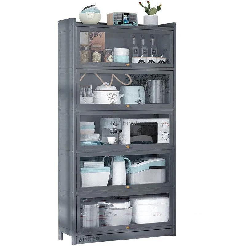 Современные бамбуковые кухонные шкафы для кухни мебель посуда шкаф хранения