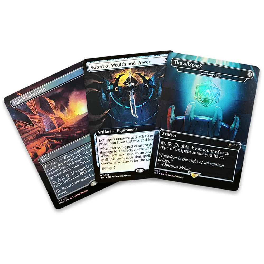 Фото Коллекционные карты TCG: Редкие магические фольгированные карты — Лабиринт Угина/Меч богатства и власти/Всеобъемлющий Исконный Источник — Игрушки, подарки для мальчиков №2