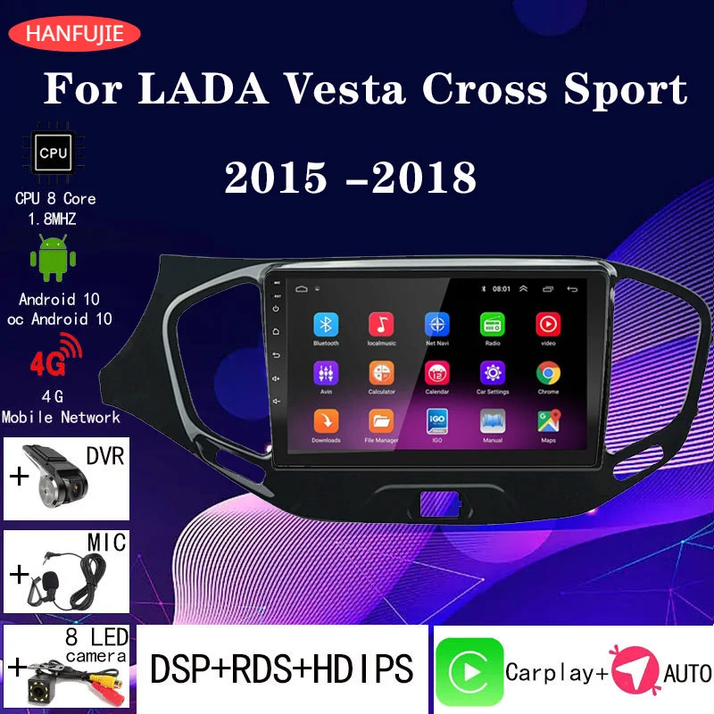 

Автомагнитола 2DIN для LADA Vesta Cross Sport, мультимедийный проигрыватель на Android 10,0, 4 + 64 ГБ/2 + 32 ГБ, с GPS-навигацией, для LADA Vesta Cross, 2015 -2018