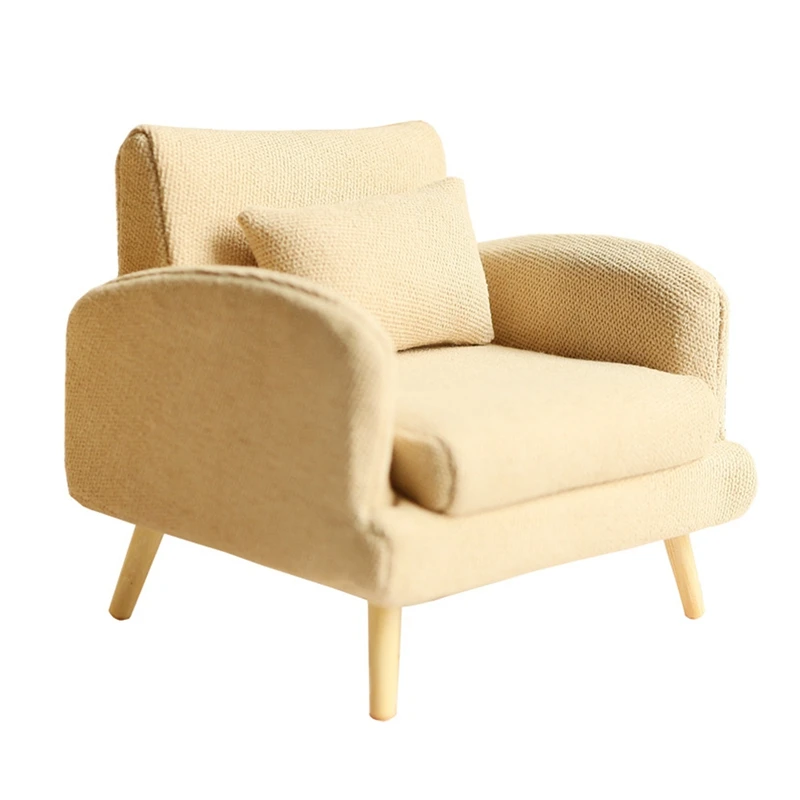 

1/12 Dolls House Single Sofa Dollhouse Miniature Furniture Sofa Chair Armchair For Dollhouse Decoration Toy
