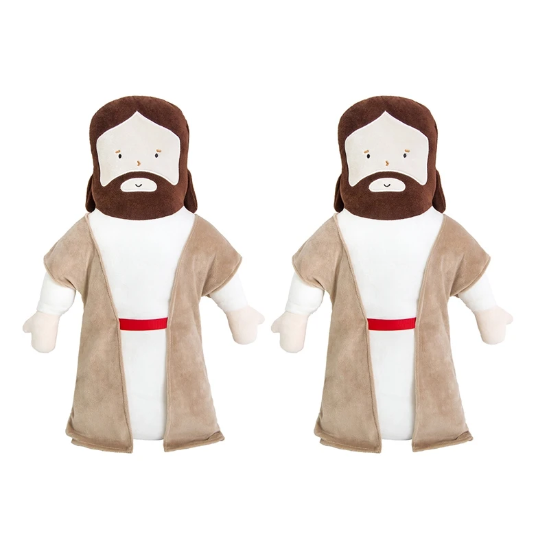 

2Pcs 50Cm Stuffed Jesus Christ Plush Toy Soft Doll Kids Room Decor Photography Props Hug Pillow Christian