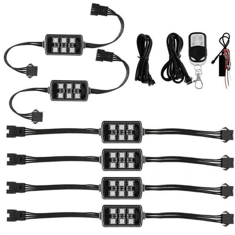 

Car Motorcycle RGB LED Smart Brake Lights Atmosphere Light with Wireless Remote Control Moto Decorative Strip Lamp