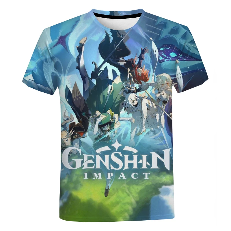 

2022 Hot Game Genshin Impact 3D Printed men T-shirt three-dimensional graphic T-shirt casual tops summer fashion O-neck shirt
