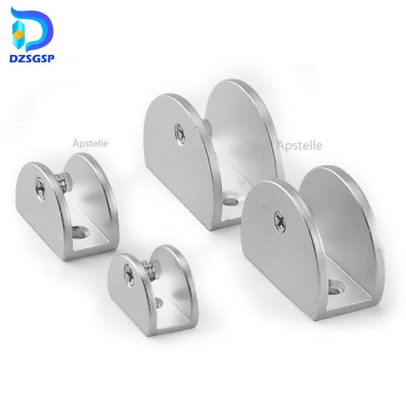 4PCS 5MM Stainless Steel Semicircle Clamp Holder Clip fashion Silver For Glass Shelf Handrail Glass Clamps top quality