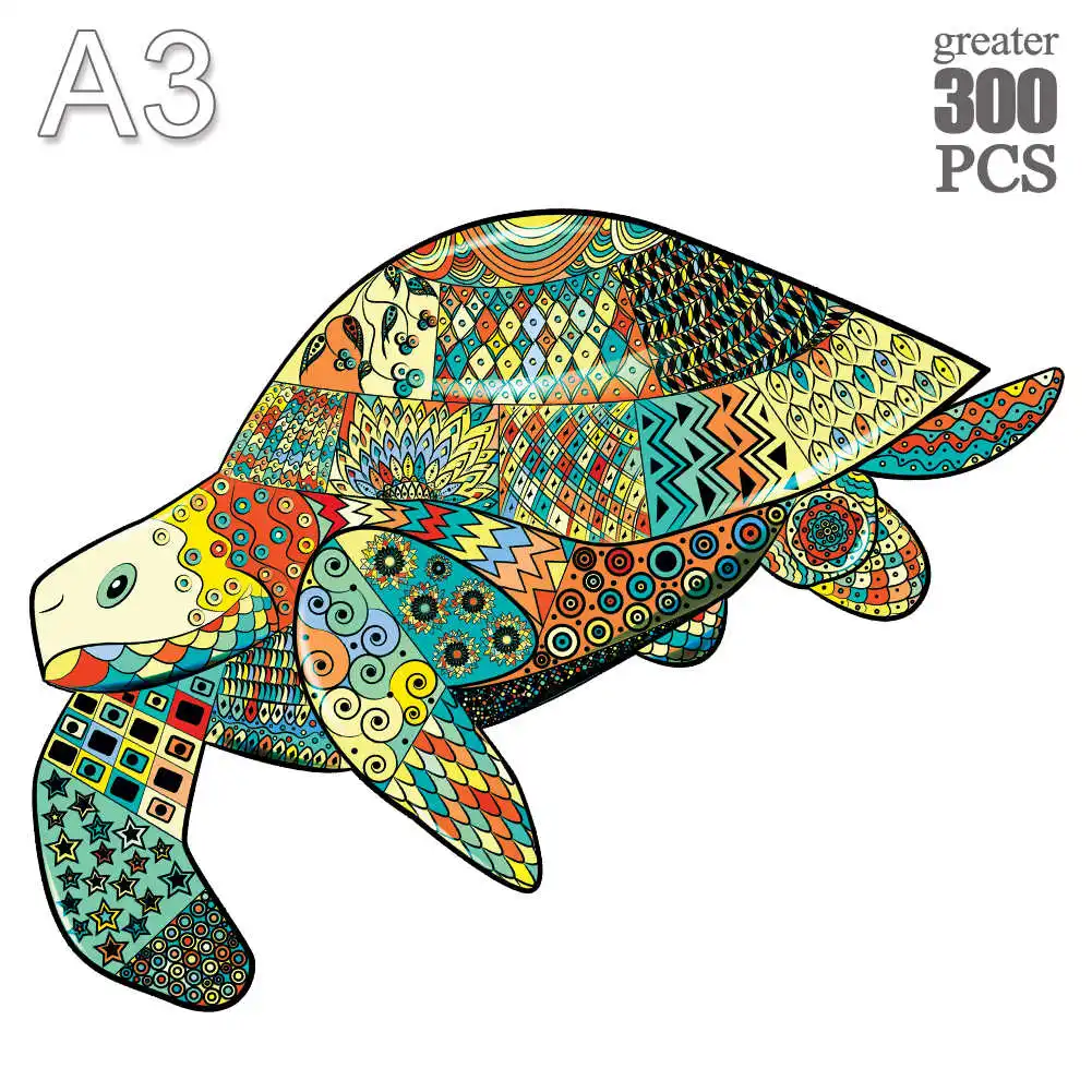 

Animal Wooden Puzzles Jigsaw Kids Toys turtle Puzzle Family Educational Games Home Decor Holiday Gifts 3D Wooden Jigsaw 2022