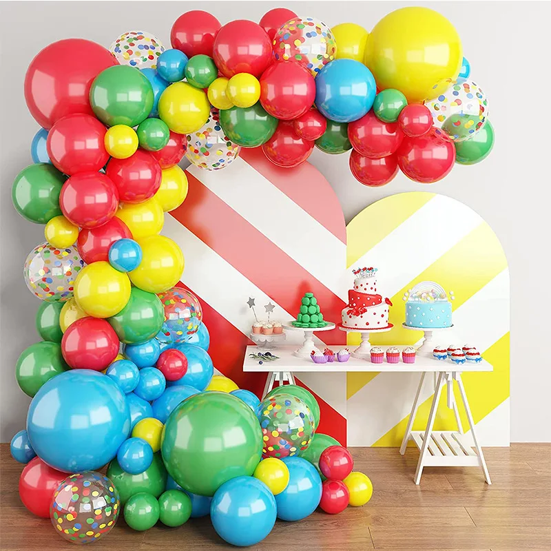 

Carnival Circus Balloons Arch Garland Kit Red Yellow Blue Green Ballon Circus Toy Party Birthday Decorations Rainbow Globos