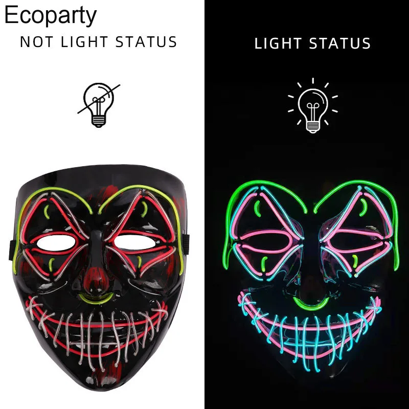 2022 год страшная светодиодная маска на Хэллоуин фотомаска для взрослых |