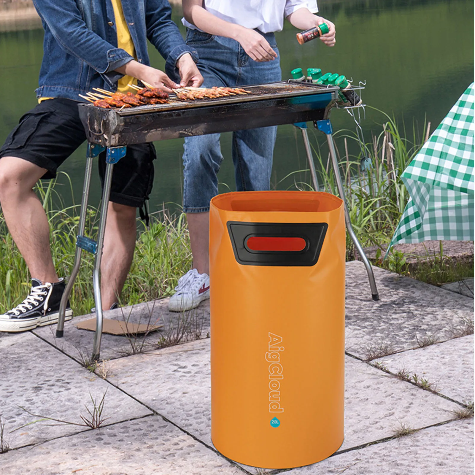 

Collapsible Bucket 5 Gallon Multifunctional Portable Folding Bucket Water Container Camping Fishing Hiking Traveling Backpacking