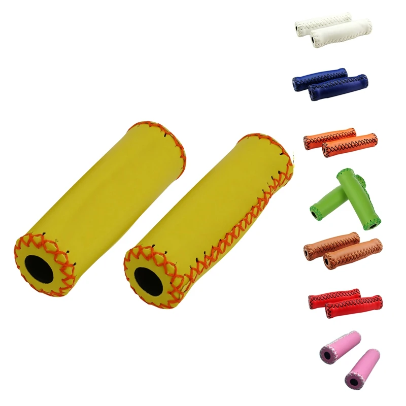 

Pair Vintage leather bicycle Grips Grips trekking handlebars Cover