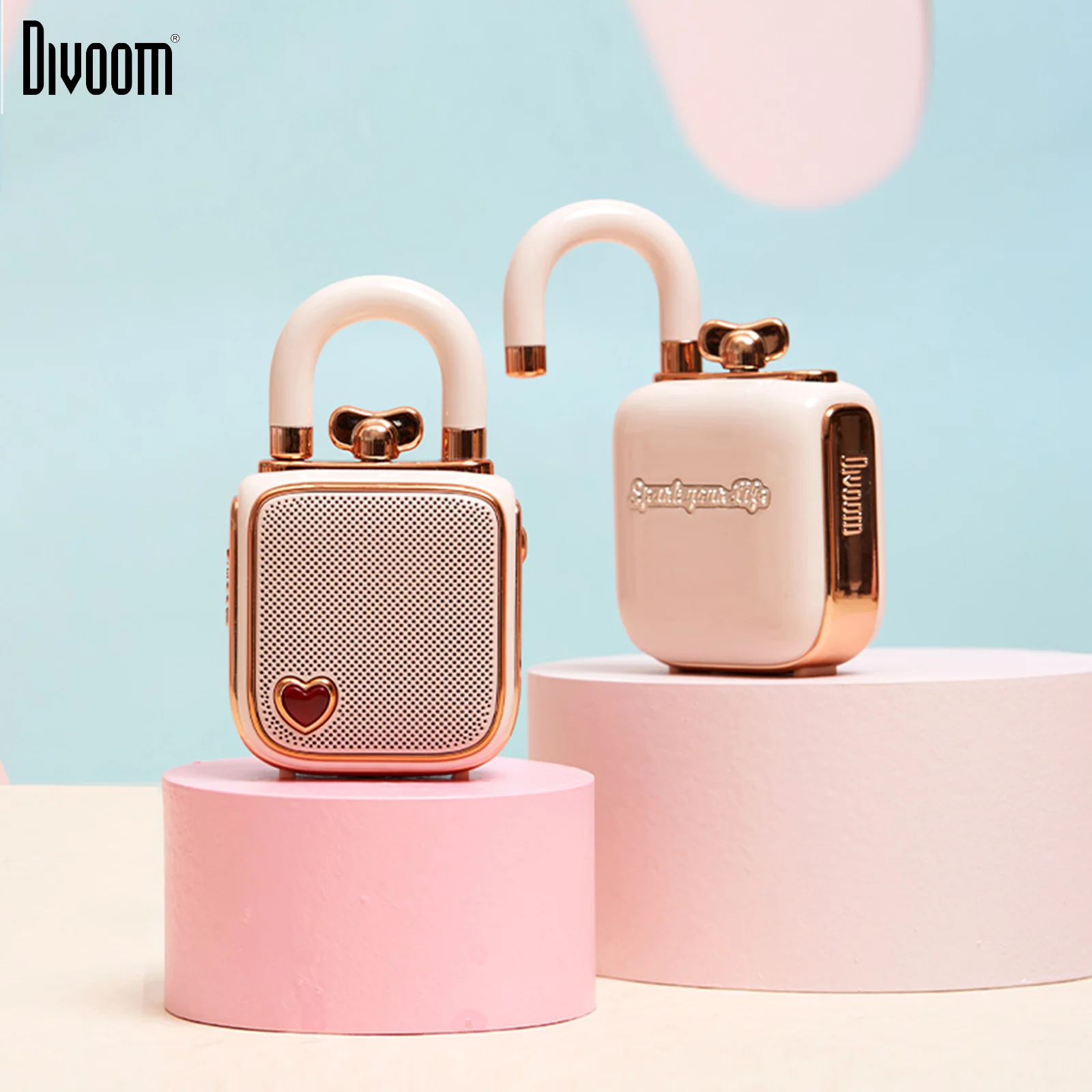 Original Divoom Lovelock Mini Portable Wireless Bluetooth Speaker,With Recording,Tws Connection,Unique Gift