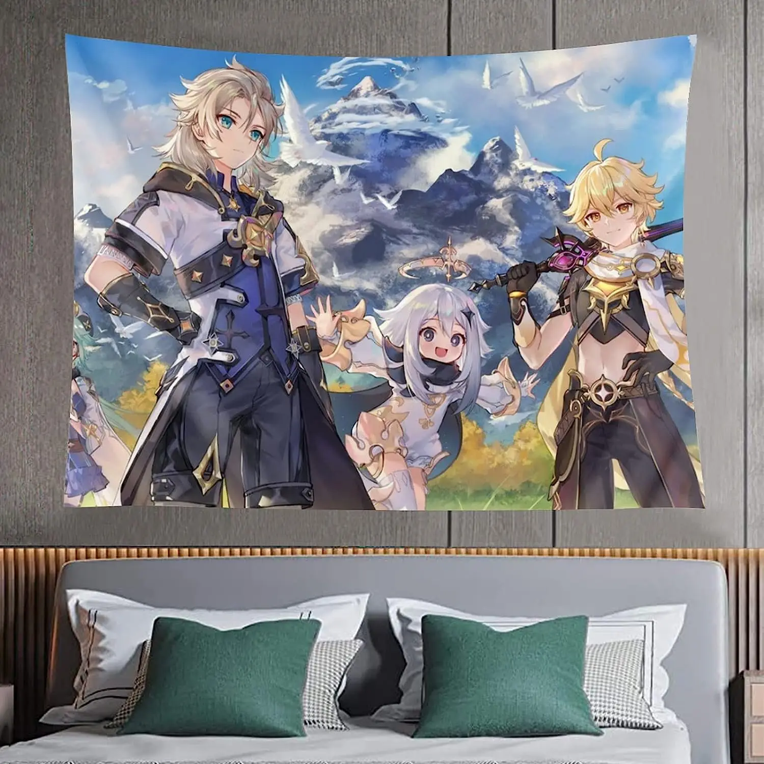 

Игровой гобелен Albedo Genshin Impact, 80x60 дюймов, настенный гобелен в стиле аниме анимационный комикс, дорогой путешественник, я желаю