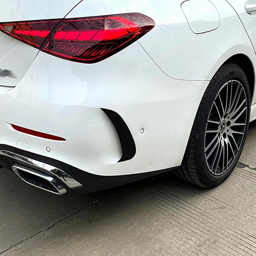 

For Mercedes-Benz C Class W206 C200L C260L 2022 2023 Car Accessories Black Color Rear Fog Light Trim Bezel Wind Knife Cover Trim