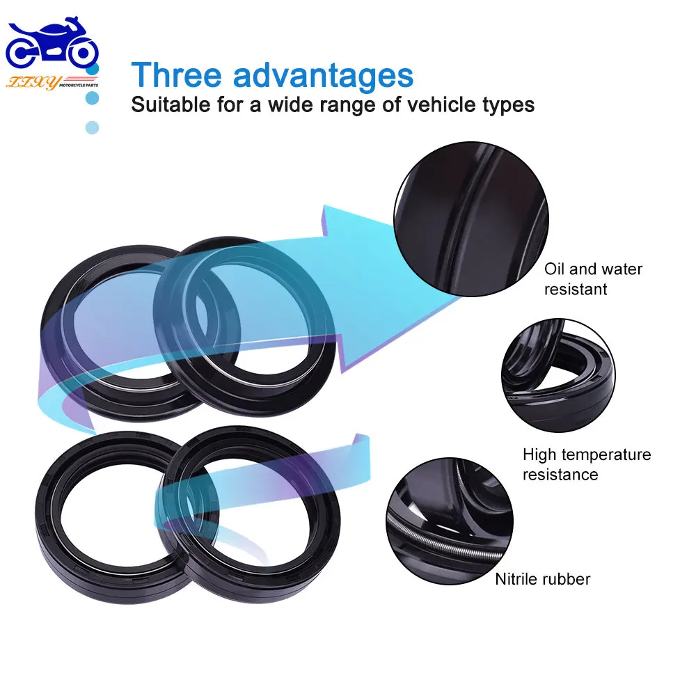 

Motorcycle Front Shock Absorber Fork Damper Oil Seal and Dust Cover Seal Lip For PULSE ADRENALINE 125 XF125GY-2B XF125 XF 125